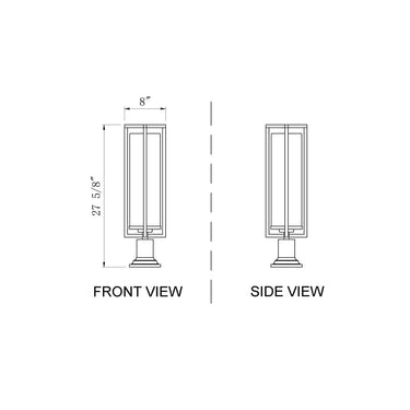 Z Lite Aura 1 Light Outdoor Pier Mounted Fixture - 5013PHBR-533PM-BK 7