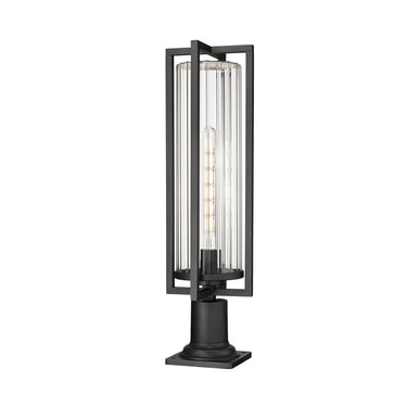 Z Lite Aura 1 Light Outdoor Pier Mounted Fixture - 5013PHBR-533PM-BK 