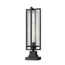 Z Lite Aura 1 Light Outdoor Pier Mounted Fixture - 5013PHBS-SQPM-BK 1