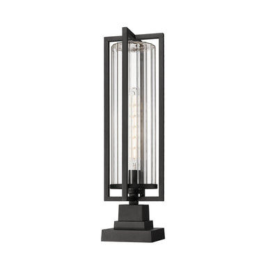 Z Lite Aura 1 Light Outdoor Pier Mounted Fixture - 5013PHBS-SQPM-BK 1