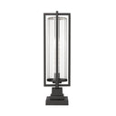 Z Lite Aura 1 Light Outdoor Pier Mounted Fixture - 5013PHBS-SQPM-BK 2
