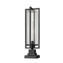 Z Lite Aura 1 Light Outdoor Pier Mounted Fixture - 5013PHBS-SQPM-BK 4