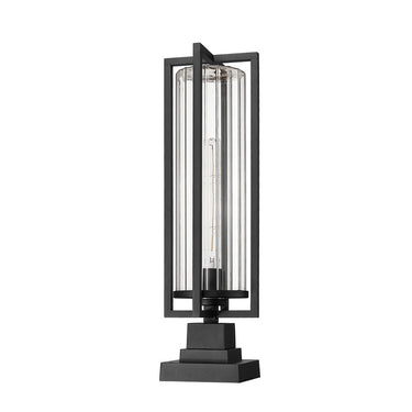 Z Lite Aura 1 Light Outdoor Pier Mounted Fixture - 5013PHBS-SQPM-BK 4