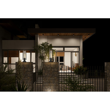 Z Lite Aura 1 Light Outdoor Pier Mounted Fixture - 5013PHBS-SQPM-BK 5