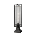 Z Lite Aura 1 Light Outdoor Pier Mounted Fixture - 5013PHBS-SQPM-BK 