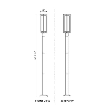 Z Lite Aura 1 Light Outdoor Post Mounted Fixture 7