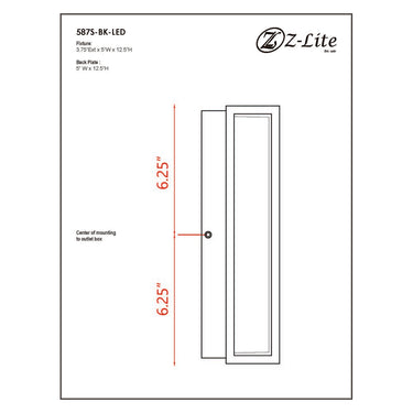 Z Lite Baden 1 Light 12" High Outdoor Wall Light 7