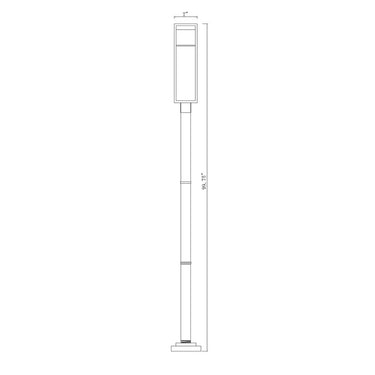 Z Lite Barwick 1 Light 100" High Outdoor Post Mounted Fixture 5