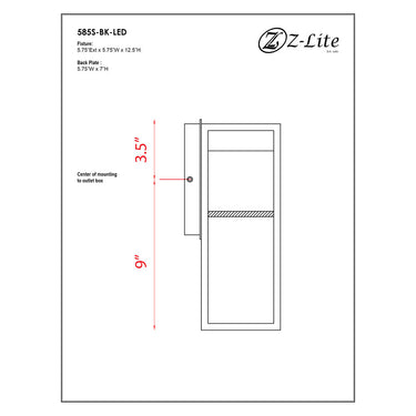Z Lite Barwick 1 Light 12" High Outdoor Wall Light 7
