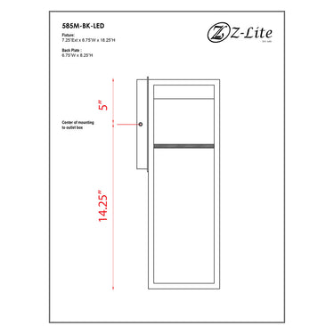 Z Lite Barwick 1 Light 18" High Outdoor Wall Light 7