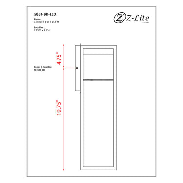 Z Lite Barwick 1 Light 24" High Outdoor Wall Light 7