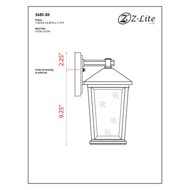 Z Lite Beacon 1 Light Outdoor Wall Light 6