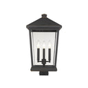 Z Lite Beacon 3 Light 22" Outdoor Post Mount Fixture 6