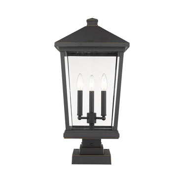 Z Lite Beacon 3 Light 24" Outdoor Pier Mounted Fixture 6