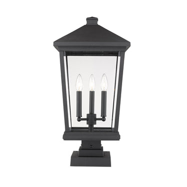 Z Lite Beacon 3 Light 24" Outdoor Pier Mounted Fixture 