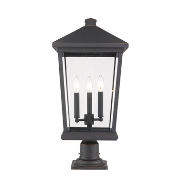 Z Lite Beacon 3 Light 25" Outdoor Pier Mounted Fixture 6