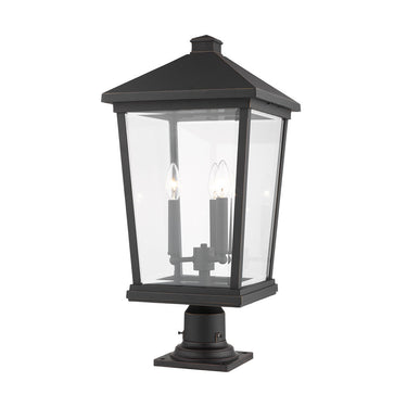 Z Lite Beacon 3 Light 25" Outdoor Pier Mounted Fixture 9