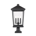 Z Lite Beacon 3 Light 25" Outdoor Pier Mounted Fixture 