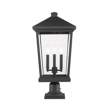 Z Lite Beacon 3 Light 25" Outdoor Pier Mounted Fixture 