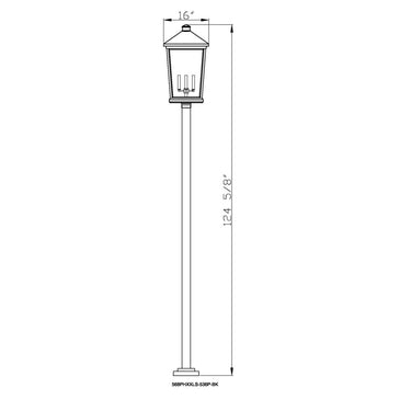 Z Lite Beacon 4 Light 124" Outdoor Post Mounted Fixture 7