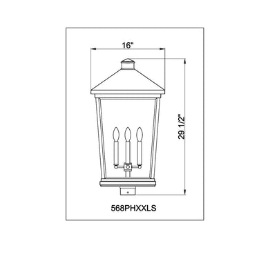 Z Lite Beacon 4 Light 29" Outdoor Post Mount Fixture 5