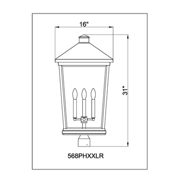 Z Lite Beacon 4 Light 31" Outdoor Post Mount Fixture 5