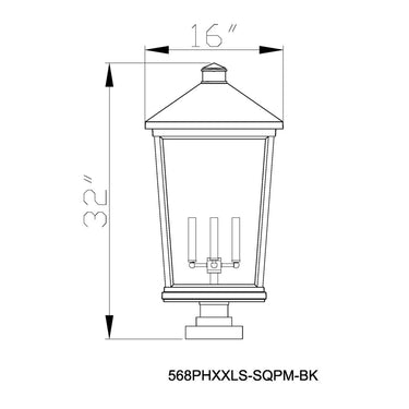 Z Lite Beacon 4 Light 32" Outdoor Pier Mounted Fixture 7