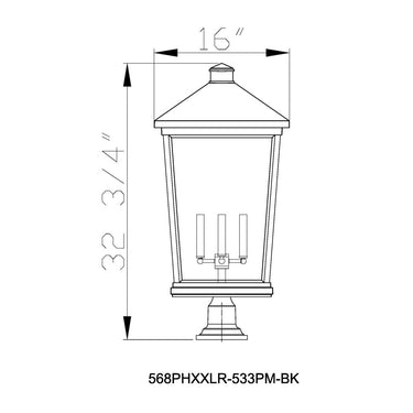 Z Lite Beacon 4 Light 33" Outdoor Pier Mounted Fixture 7