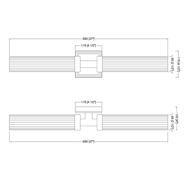 Z Lite Beau 2 Light 27" Wall Sconce 7