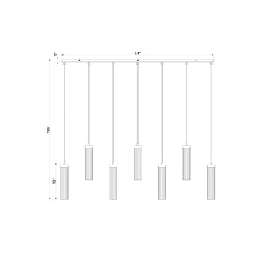 Z Lite Beau 7 Light 12" Linear Chandelier 7