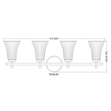 Z Lite Belle 4 Light Vanity Wall Sconce 7