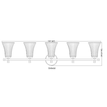 Z Lite Belle 5 Light Vanity Wall Sconce 7