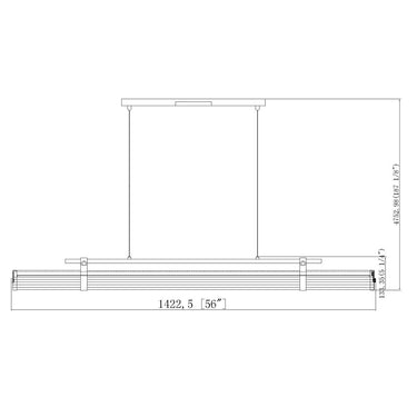 Z Lite Benoit 50W 1 Light 5" High Linear Chandelier 6