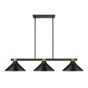 Z Lite Bronte 3 Light 8" Billiard in Matte Black Finish 1