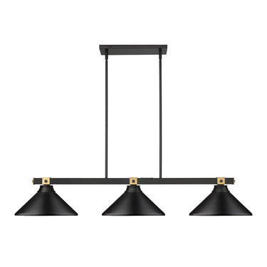 Z Lite Bronte 3 Light 8" Billiard in Matte Black Finish 1