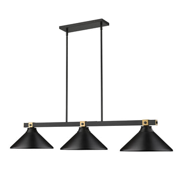 Z Lite Bronte 3 Light 8" Billiard in Matte Black Finish 2