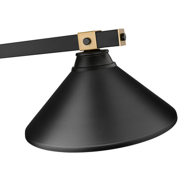Z Lite Bronte 3 Light 8" Billiard in Matte Black Finish 3