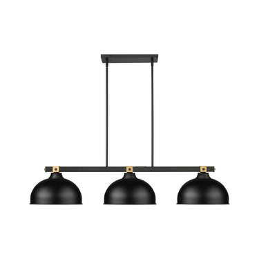 Z Lite Bronte 3 Light 9" Billiard in Matte Black Finish 1