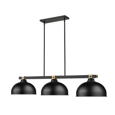 Z Lite Bronte 3 Light 9" Billiard in Matte Black Finish 2
