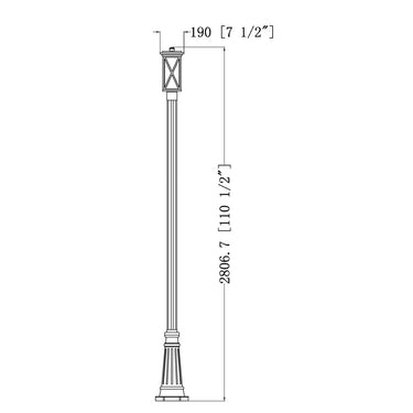 Z Lite Brookside 1 Light 110" Outdoor Post Mounted Fixture 5