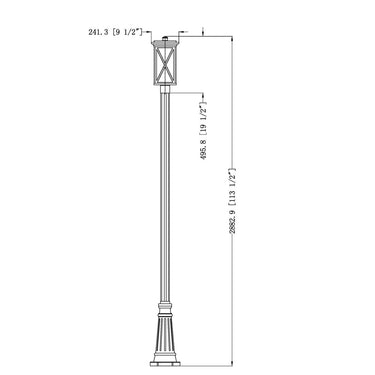 Z Lite Brookside 1 Light 113" Outdoor Post Mounted Fixture 4