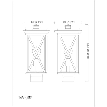 Z Lite Brookside 1 Light 15" Outdoor Post Mount Fixture 5