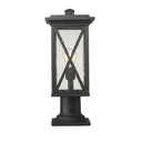 Z Lite Brookside 1 Light 18" Outdoor Pier Mounted Fixture - 583PHMR-533PM-BK 1