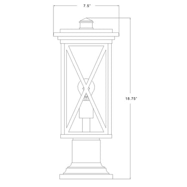 Z Lite Brookside 1 Light 18" Outdoor Pier Mounted Fixture - 583PHMR-533PM-BK 7