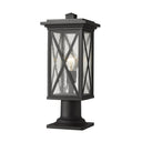 Z Lite Brookside 1 Light 18" Outdoor Pier Mounted Fixture - 583PHMR-533PM-BK 
