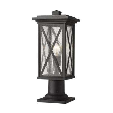 Z Lite Brookside 1 Light 18" Outdoor Pier Mounted Fixture - 583PHMR-533PM-BK 