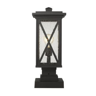 Z Lite Brookside 1 Light 18" Outdoor Pier Mounted Fixture - 583PHMS-SQPM-BK 1