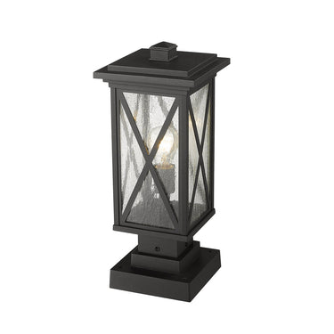 Z Lite Brookside 1 Light 18" Outdoor Pier Mounted Fixture - 583PHMS-SQPM-BK 2