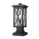 Z Lite Brookside 1 Light 18" Outdoor Pier Mounted Fixture - 583PHMS-SQPM-BK 