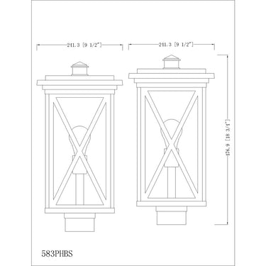 Z Lite Brookside 1 Light 18" Outdoor Post Mount Fixture 5
